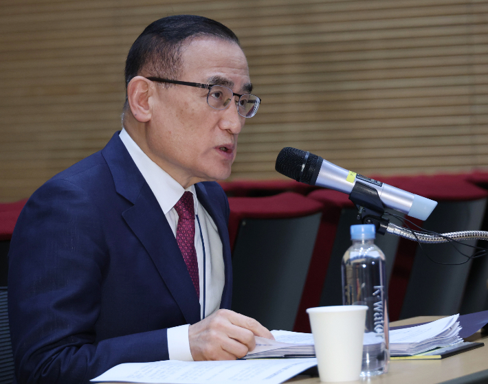 위성락 국가안보실장이 16일 용산 대통령실에서 캄보디아 한국인 대상 범죄 관련 브리핑을 하고 있다. 연합뉴스