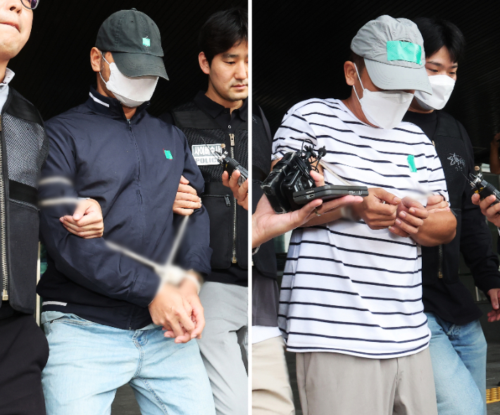 KT 무단 소액결제 사건 피의자 A씨(왼쪽)와 B씨. 연합뉴스