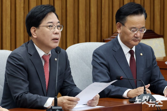 국감 대책회의, 발언하는 송언석 원내대표