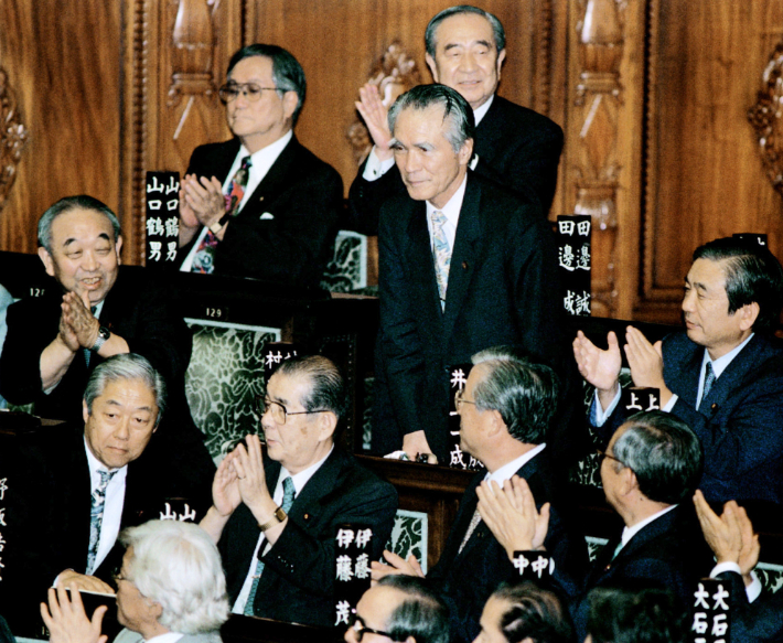 1994년 6월 일본 총리로 지명된 직후의 무라야마. 연합뉴스