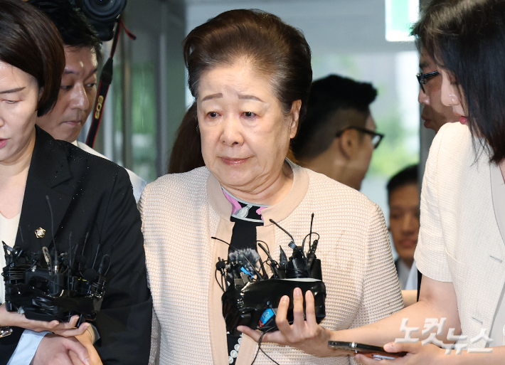불법 정치 자금 제공 혐의를 받는 한학자 통일교 총재. 류영주 기자