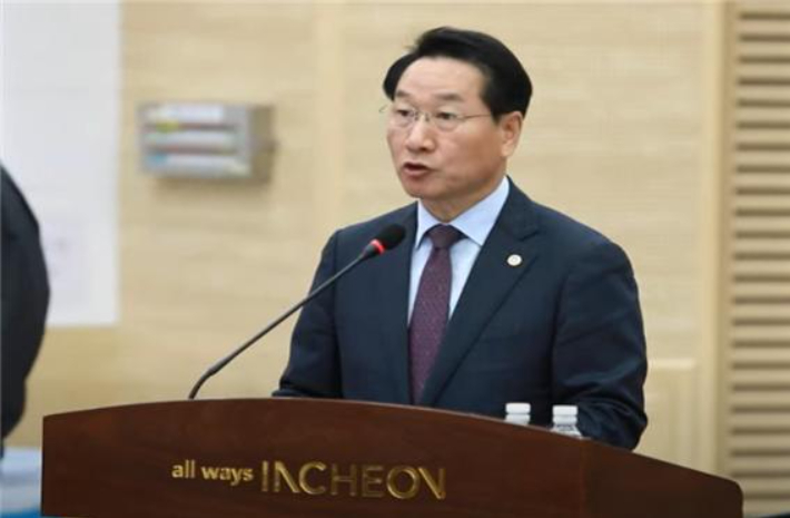 20일 국정감사에서 발언하고 있는 유정복 인천시장 모습. 유튜브 캡처