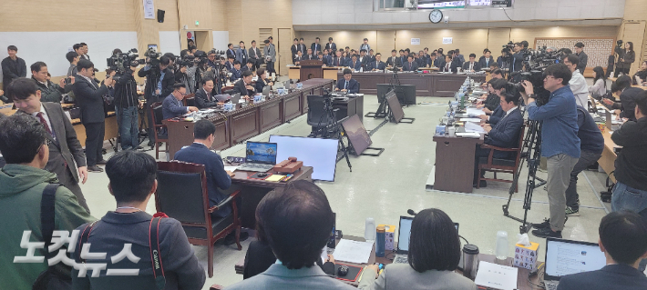 20일 인천시 국정감사 현장 모습. 박창주 기자