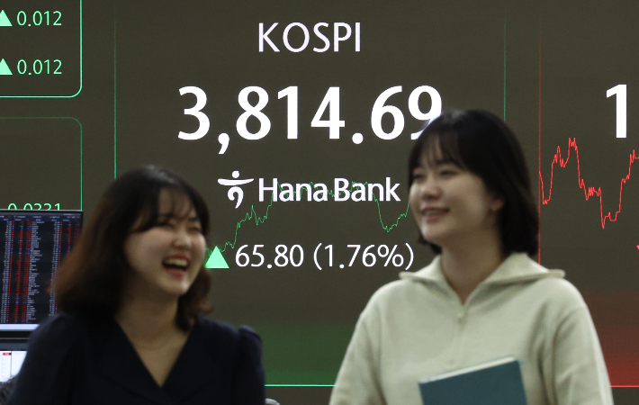 20일 서울 중구 하나은행 딜링룸 현황판에 코스피 지수 등이 표시되고 있다. 연합뉴스