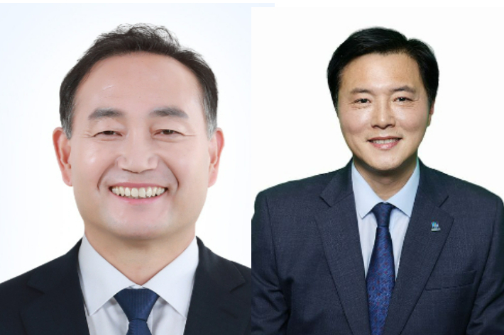 더불어민주당 전남도당위원장에 출마한 김원이 의원과 조계원 의원(가나다 순). 자료사진