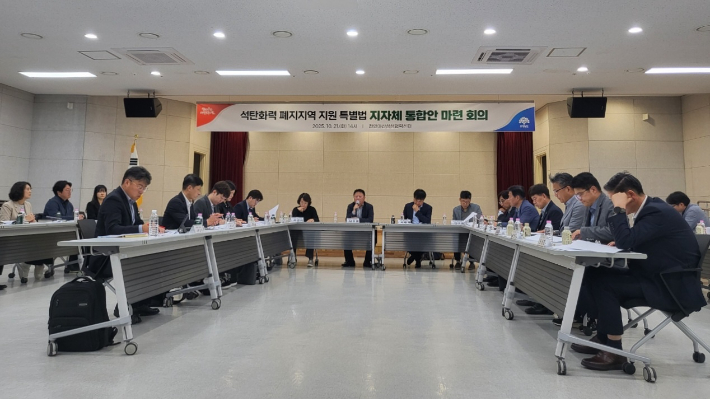 석탄화력 폐지지역 지원 특별법 지자체 통합안 마련 회의. 충남도 제공