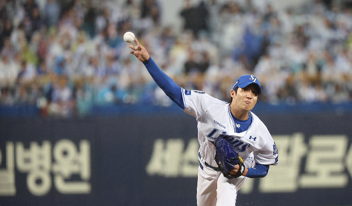 22일 PO 4차전에 선발 등판하는 삼성 원태인. 연합뉴스