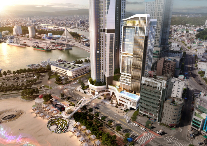 포항 영일대해수욕장 인근 건립 추진 중인 특급 호텔 조감도. 포항시 제공