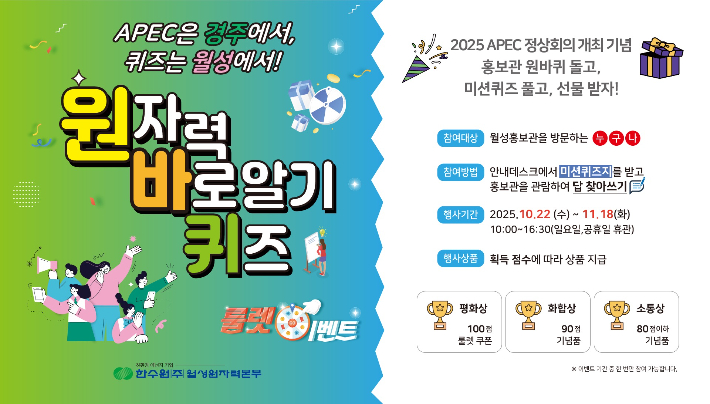 원자력 바로알기 퀴즈 이벤트 포스터. 월성원자력본부 제공