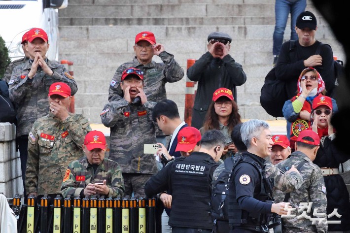 이종섭 전 국방부 장관 구속 촉구하는 해병대 전우회