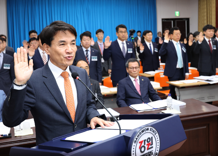 '김진태 지사 후보 공천, 명태균 영향력' 강원 국감, 여야 공방