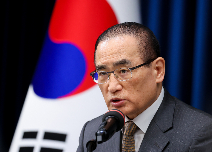 위성락 국가안보실장이 24일 용산 대통령실에서 이재명 대통령 아세안 순방 및 APEC 정상회의 일정 관련 브리핑을 하고 있다. 연합뉴스