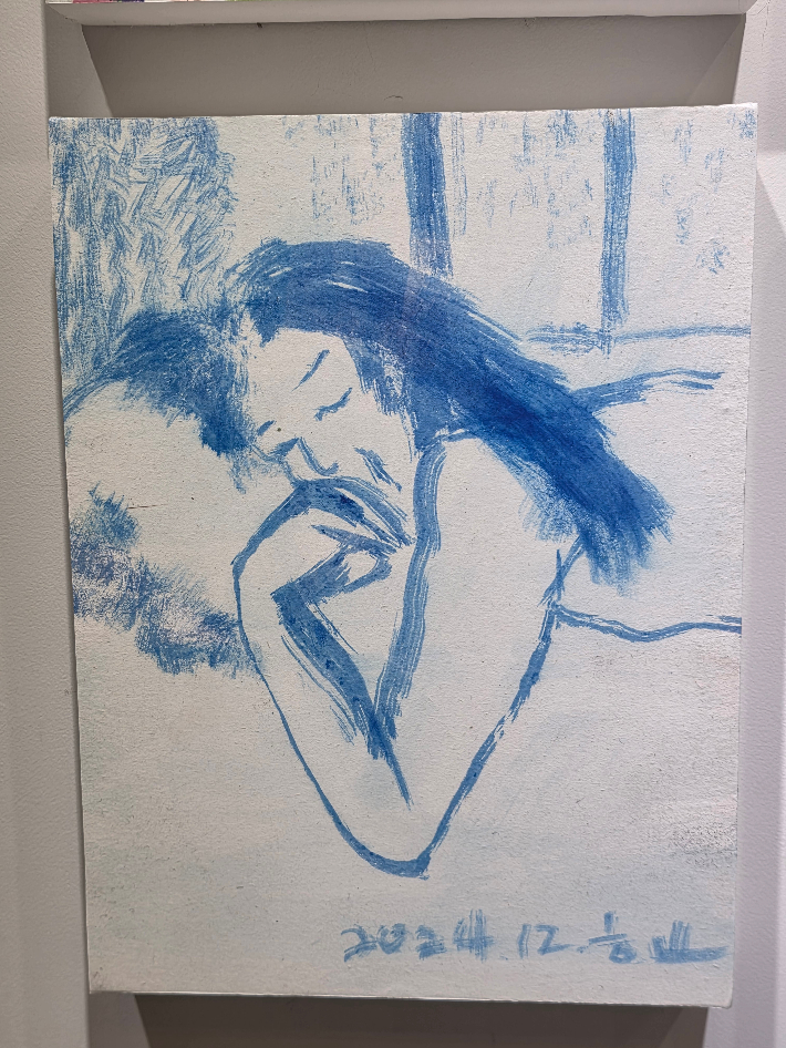 편안히 자는 것 같아 보이지만 실은 불면을 담았다는 작가의 자화상. 곽인숙 기자