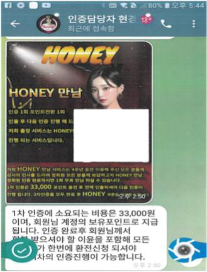 캄보디아 범죄 조직 로맨스스캠 대화방 캡처. 충남경찰청 제공