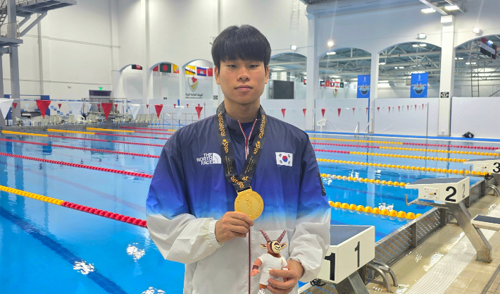 대회 신기록을 수립한 고승우. 대한수영연맹 제공