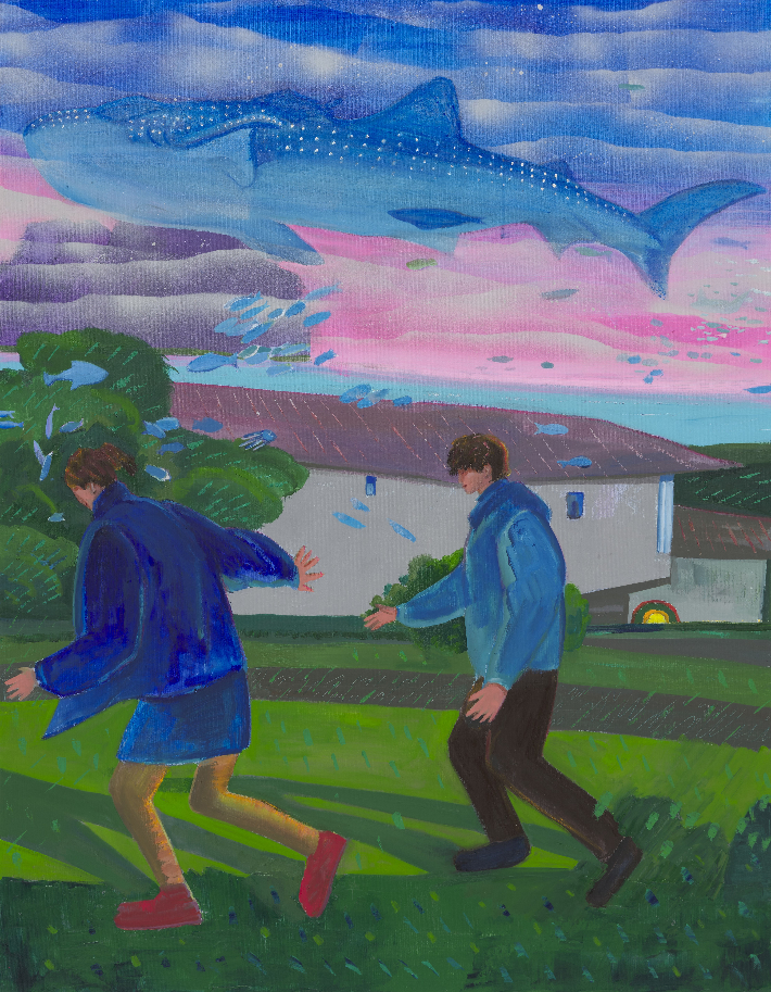 김은정, '고래를 보러가자', 캔버스에 유채, 116.8x91cm(2025). 학고재 제공