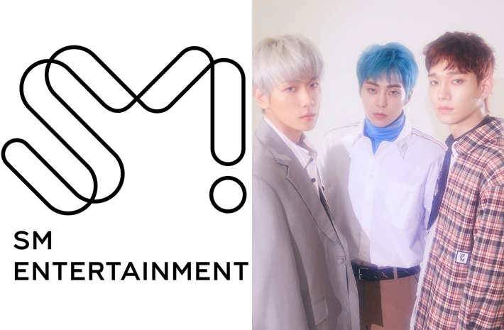 왼쪽부터 SM엔터테인먼트 로고, 백현 시우민 첸. SM엔터테인먼트 제공