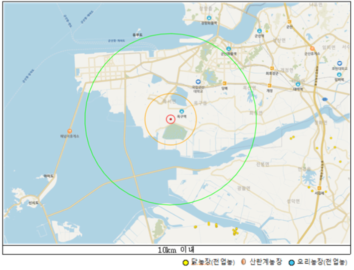 야생조류 고병원성 조류인플루엔자(AI) 검출지점 현황. 조류인플루엔자 중앙사고수습본부 제공