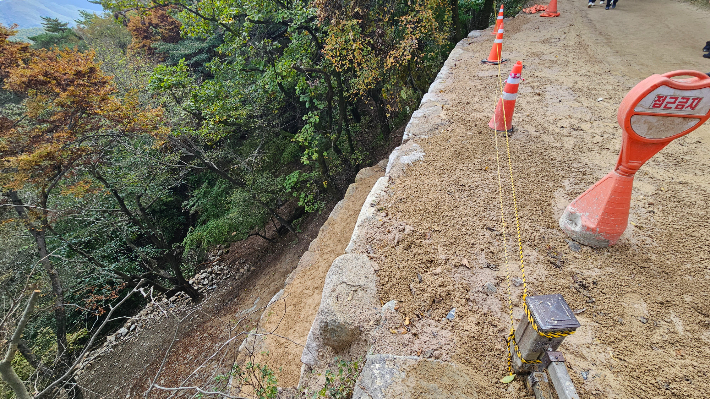 경주 석굴암 진입로 석축 보강 후 모습. 경주시 제공