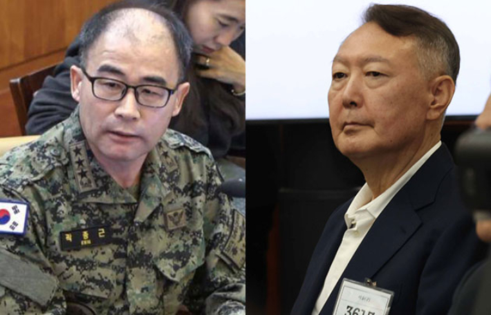 곽종근 전 육군특수전사령관·윤석열 전 대통령. 헌법재판소 제공·사진공동취재단