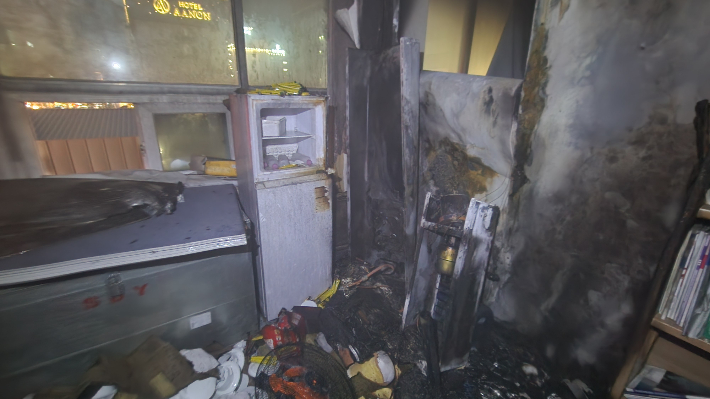 대전 유성구 봉명동 건물 화재 진화 후 모습. 대전소방본부 제공