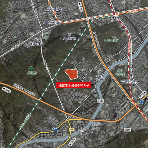 서울양재 공공주택지구 위치도. 한국토지주택공사 제공