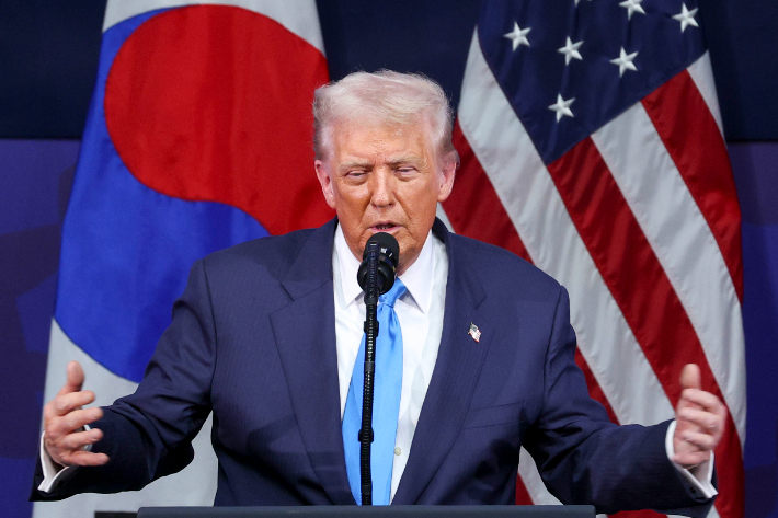 연설하는 도널드 트럼프 미국 대통령. 연합뉴스