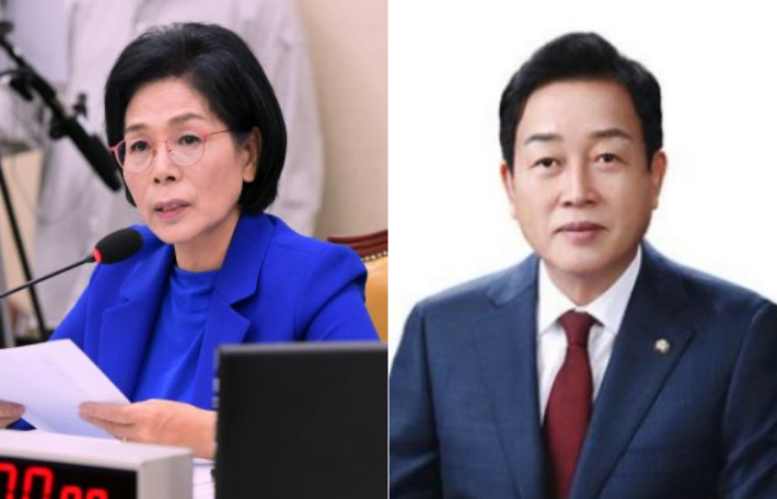 (왼쪽부터)더불어민주당 최민희 의원, 국민의힘 김선교 의원. 윤창원 기자∙김선교 의원실 제공
