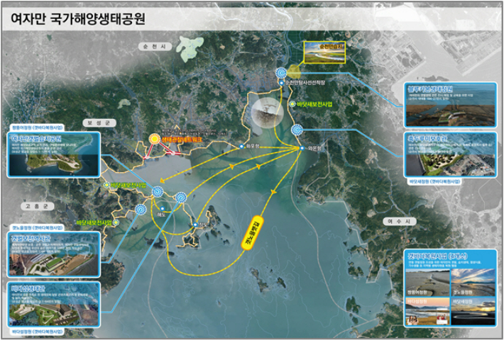 여자만 국가 해양생태공원 조성사업 종합구상도. 전라남도 제공