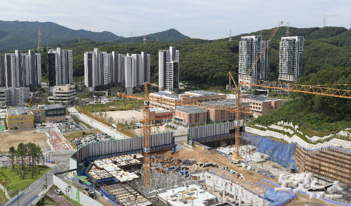 경기도 성남시 분당구 대장동 개발사업 현장 모습.