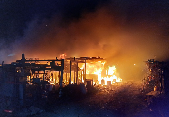 포항 흥해 개사육장 화재. 경북소방본부 제공