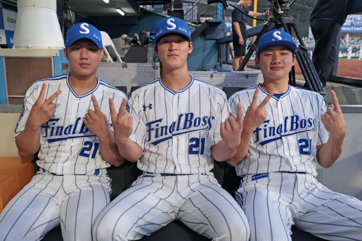 삼성 영건 3인방 배찬승(왼쪽부터), 이호성, 육선엽. 삼성 라이온즈 