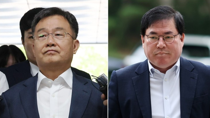 화천대유자산관리 대주주 김만배 씨(왼쪽), 유동규 전 성남도시개발공사(공사) 전 기획본부장. 연합뉴스