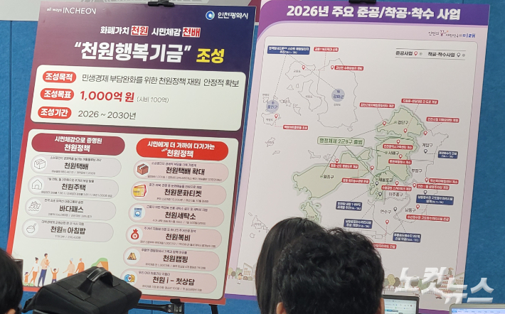 인천시 천원정책 시리즈 홍보물. 박창주 기자