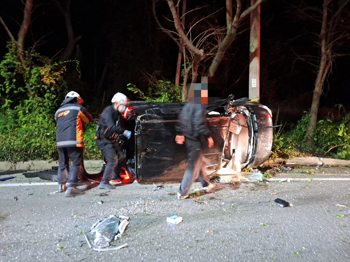 사고가 난 차량. 전북소방본부 제공