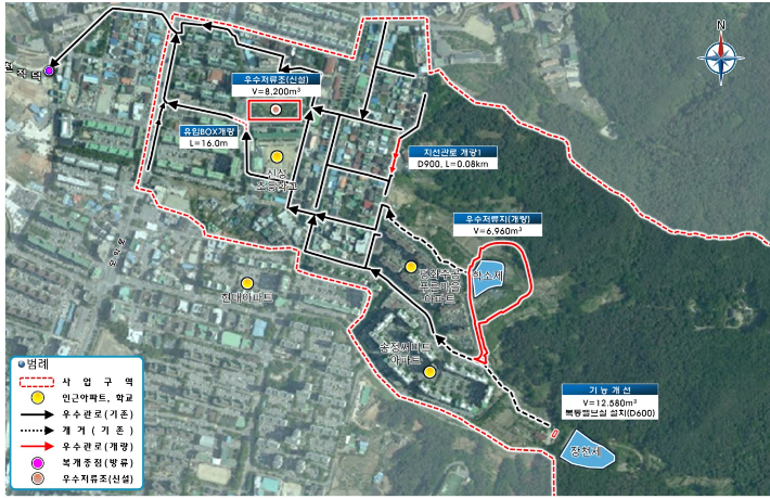 전주 학소지구 우수저류시설 설치 사업 위치도. 전주시 제공