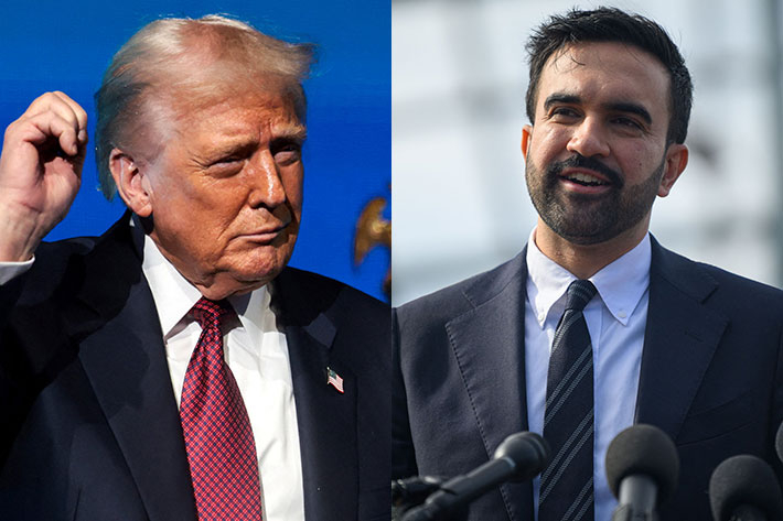 도널드 트럼프 미국 대통령(왼쪽), 조란 맘다니의 뉴욕시장 당선인. 연합뉴스