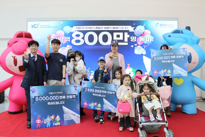 국립부산과학관 800만 번째 방문객 깜짝이벤트. 국립부산과학관 제공