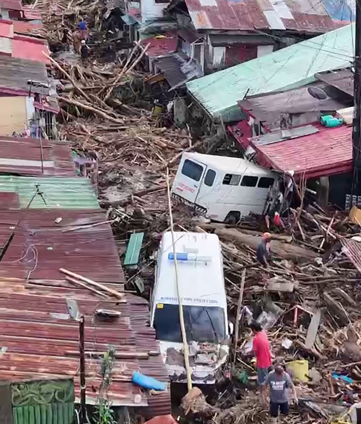 태풍 갈매기가 휩쓸고 간 필리핀 한 마을의 모습. 연합뉴스