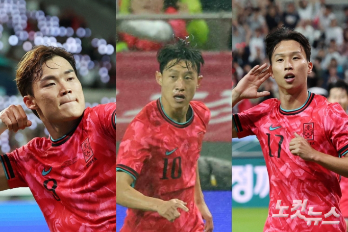 왼쪽부터 오현규, 이재성, 엄지성. 박종민·류영주 기자