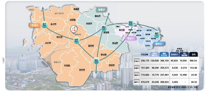 화성특례시가 내년도 2월부터 4개 일반구 체제로 전환된다. 화성시 제공