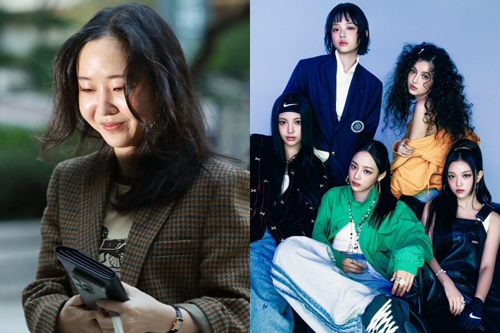 왼쪽부터 민희진 전 어도어 대표, 뉴진스. 연합뉴스/어도어 제공