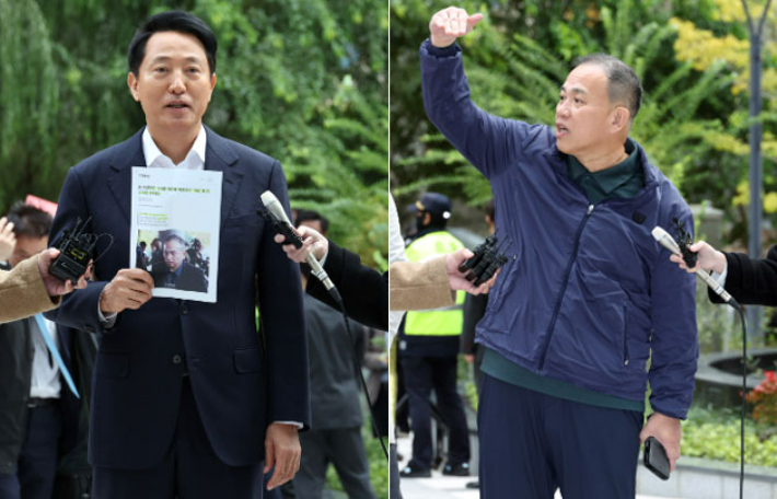 오세훈·명태균 특검 출석…'여론조사비 대납' 의혹 대질조사