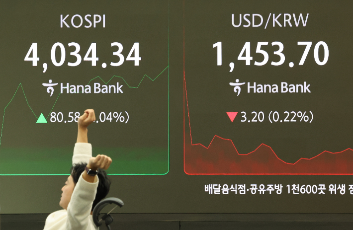 10일 오전 서울 중구 하나은행 본점 딜링룸 현황판에 코스피, 원/달러 환율이 표시돼 있다. 연합뉴스