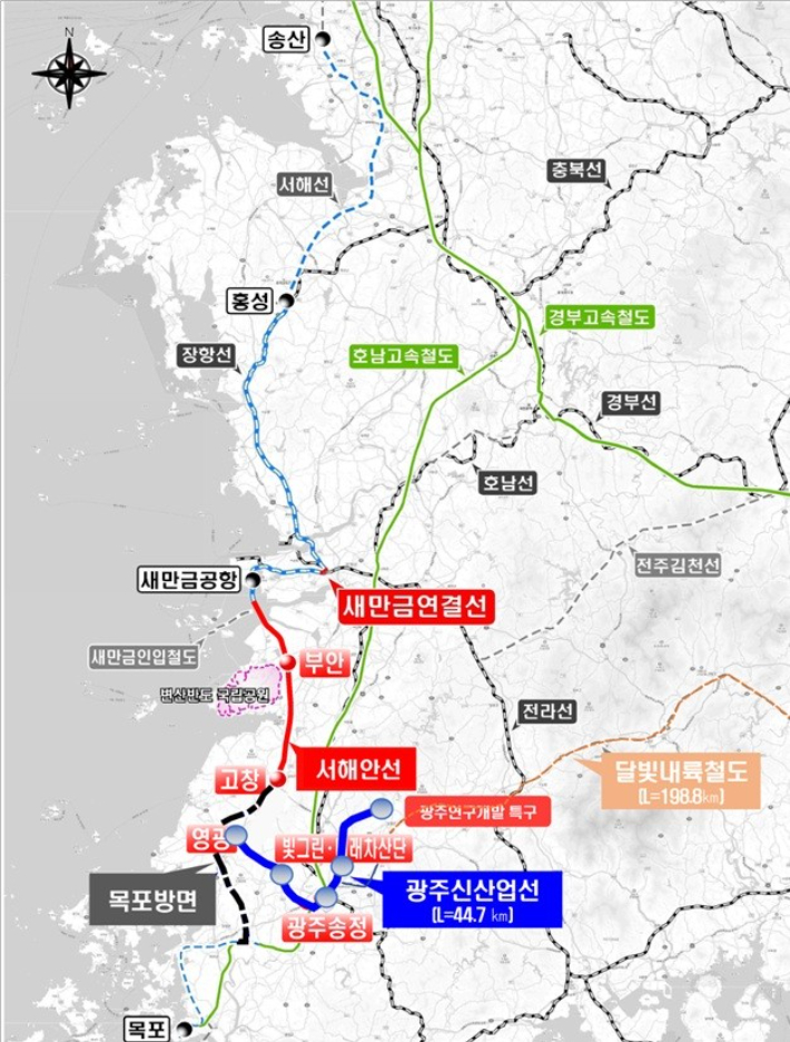 광주 신산업선 노선도. 광주광역시 제공