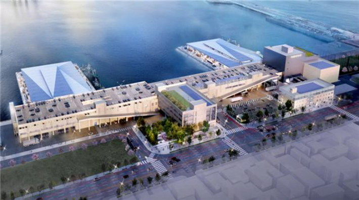 부산시와 HJ중공업컨소시엄은 10일 부산공동어시장 현대화 공사 계약을 체결했다. 사진은 부산공동어시장 현대화 사업 조감도. 부산시 제공