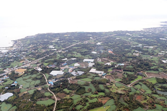 하늘에서 본 제주 제2공항 예정지. 연합뉴스