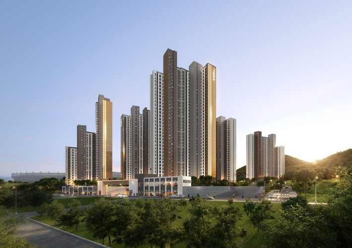 '두산위브더제니스 구미' 투시도. 두산건설 제공