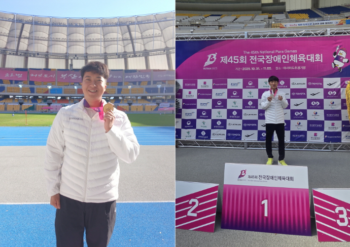 (왼쪽부터) ㈜골든블루 노경민 선수, 심현우 선수. 골든블루 제공