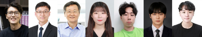 사진 좌측부터 조승호 교수, 권영국 교수, 이재성 교수, 김효석 연구원, 장원식 박사, 이진호 박사, 이호정 연구원. UNIST 제공